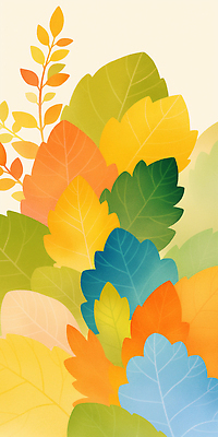 JPG 식물 디자인 예술 컬러 낙엽 일러스트 자연 나뭇잎 풍경 사람없음 다양 가을 알록달록 국내일러스트 AI일러스트 AI콘텐츠 계절 다수 잎 컬러풀 생태계 파일형식
