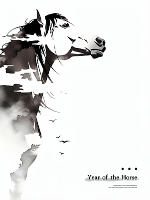 PSD 전통 일러스트 자연 조류 흑백 수묵화 사람없음 검은색 말_동물 우아함 그림 말띠 한국화 생동감 국내일러스트 병오년 동물 컬러 컨셉 포유류 촬영기법 미술 십이지신 동양화 생태계 파일형식 2026년