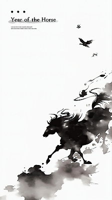 PSD 전통 예술 일러스트 자연 조류 흑백 수묵화 사람없음 달리기 검은색 기운 표현 말_동물 그림 말띠 한국화 창의력 힘찬 국내일러스트 병오년 동물 컬러 컨셉 포유류 모션 촬영기법 미술 십이지신 동양화 생태계 파일형식 2026년