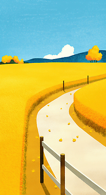 JPG 나무 구름 여유 단풍 일러스트 자연 하늘 따뜻함 초원 사람없음 울타리 노란색 평화 가을풍경 산책 은행나무 평야 국내일러스트 AI일러스트 AI콘텐츠 자연요소 식물 감정 컬러 컨셉 잎 휴식 풍경 담장 생태계 파일형식 가을_계절