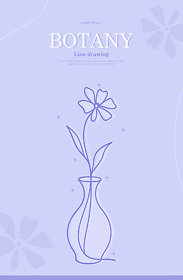 디자인 잎 라인일러스트 일러스트 미술 사람없음 장식 꽃병 보라색 우아함 라인아트 화사함 스타일 보테니컬아트 국내일러스트 AI파일 식물 꽃 선 컬러 컨셉 문화예술 파일형식 벡터