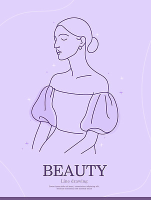 디자인 여자 포즈 라인일러스트 일러스트 한명 상반신 뷰티 눈감음 보라색 표현 우아함 편안함 라인아트 드로잉 뷰티풀 창의성 국내일러스트 AI파일 1 선 컬러 컨셉 모션 미술 사람 감각 파일형식 벡터