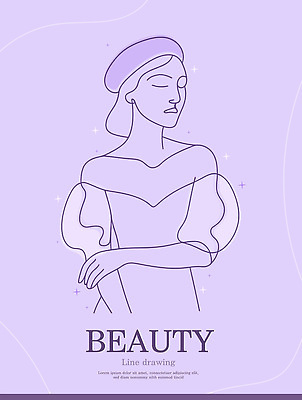 디자인 여자 패션 라인일러스트 일러스트 한명 상반신 뷰티 눈감음 보라색 표현 우아함 라인아트 드로잉 베레모 감싸기 뷰티풀 창의성 국내일러스트 AI파일 모자_잡화 1 선 컬러 컨셉 모션 미술 사람 파일형식 벡터