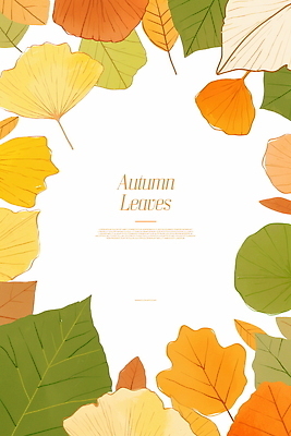 PSD 식물 백그라운드 단풍 낙엽 일러스트 자연 나뭇잎 프레임 풍경 사람없음 주황색 가을 카피스페이스 국내일러스트 계절 컬러 잎 공백 생태계 파일형식