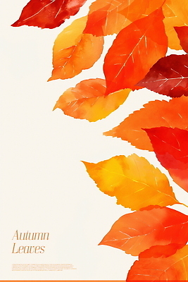 PSD 감정 예술 백그라운드 단풍 일러스트 자연 나뭇잎 풍경 사람없음 빨간색 노란색 주황색 가을 변화 국내일러스트 계절 컬러 컨셉 잎 생태계 파일형식