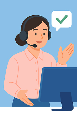 여자 일러스트 협력 기술 대화 한명 손짓 컴퓨터 사무실 헤드셋 업무 상담원 고객 서비스 상담 텔레마케팅 통화 소통 긍정적 지원 연락 국내일러스트 AI파일 1 감정 음향기기 컨셉 비즈니스 모션 말하기 사람 전자제품 헤드폰 작업 사무원 서비스업 파일형식 벡터