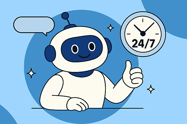 일러스트 커뮤니케이션 미래 친절 기술 사람없음 일상 정보 업무 도움 로봇 서비스 따봉 편리함 24시간 기능 공급 AI_인공지능 국내일러스트 AI파일 컨셉 라이프 시간 최고 작업 파일형식 벡터