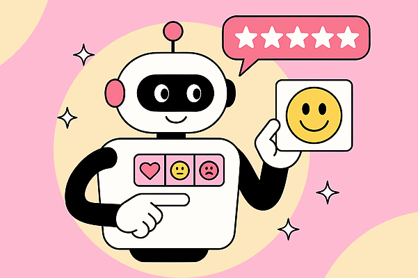 행복 말풍선 일러스트 친절 사람없음 디지털 하트 고객 로봇 서비스 긍정적 AI_인공지능 국내일러스트 AI파일 모양 감정 파일형식 벡터