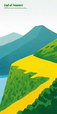 PSD 일러스트 자연 하늘 산 풍경 초원 사람없음 초록색 여름 태양 평화 고요 여름풍경 산맥 국내일러스트 자연요소 계절 컬러 컨셉 생태계 파일형식 여름_계절