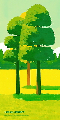 PSD 나무 잎 일러스트 자연 하늘 가지 풍경 초원 사람없음 초록색 여름 햇빛 평화 고요 여름풍경 숲속 국내일러스트 식물 계절 컬러 컨셉 채소 태양 숲 생태계 파일형식 여름_계절