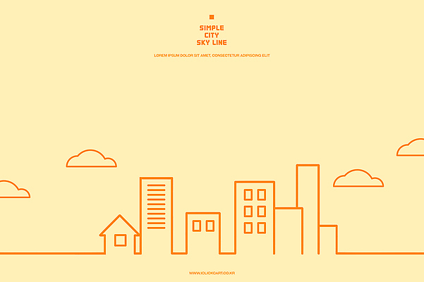 디자인 일러스트 하늘 주택 사람없음 건물 노란색 고층빌딩 주황색 도심 모던 스카이라인 수평선 미니멀 경관 국내일러스트 AI파일 건축물 컬러 풍경 빌딩 도시 파일형식 벡터