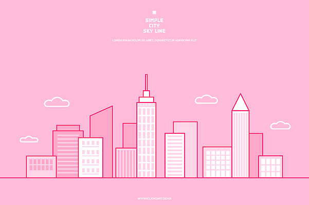 건축물 디자인 예술 분홍색 일러스트 사람없음 고층빌딩 도심 심플 스카이라인 국내일러스트 AI파일 건축 컬러 빌딩 도시 파일형식 벡터