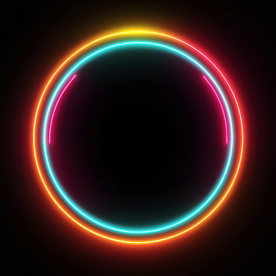 JPG 모양 편집이미지 디자인 감정 예술 선 조명 사람없음 빛 컬러풀 검은색 화려 분위기 모던 원형프레임 창의성 네온아트 세련 편집실사 AI컴퓨터그래픽 AI콘텐츠 컬러 컨셉 프레임 원형 CG 네온 파일형식