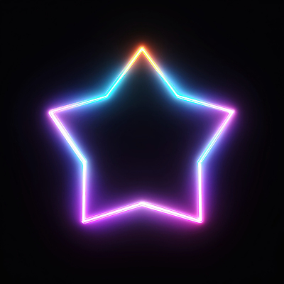 JPG 편집이미지 디자인 별 예술 선 조명 프레임 사람없음 장식 빛 컬러풀 검은색 화려 분위기 모던 창의성 네온아트 편집실사 AI컴퓨터그래픽 AI콘텐츠 자연요소 컬러 컨셉 CG 네온 파일형식