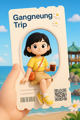 JPG 구름 손 여자 커피 어린이 가방 일러스트 하늘 휴가 한명 들기 앉기 해변 신체부위 관광지 귀여움 티켓 즐거움 정자 바코드 강릉 QR코드 국내일러스트 AI일러스트 AI콘텐츠 자연요소 1 건축물 잡화 감정 음료 바다 여행 컨셉 모션 사람 강원도 파일형식