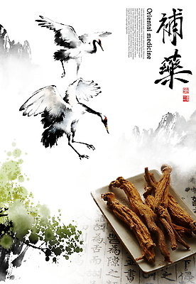 PSD 전통 접시 일러스트 건강 수묵화 글자캘리그라피 사람없음 학 한의학 약재 약초 한약 민속 건강식품 자연요법 치유 홍삼 국내일러스트 식기 음식 캘리그라피 의학 조류 미술 약 풀_식물 삼 파일형식