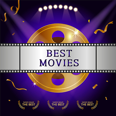 편집이미지 리본 조명 이벤트 사람없음 반짝임 보라색 최고 황금 필름 영화 꽃가루 스포트라이트 시상식 영화카메라 월계수 인기 기획사 상반기 이미지편집 AI파일 컬러 회사 모션 문화예술 카메라 가루 파일형식 벡터