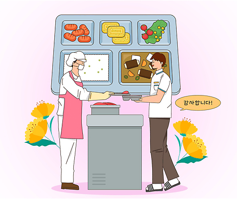 전신 PSD 여자 남자 꽃 교복 말풍선 채소 과일 일러스트 청소년 방울토마토 고등학생 밥 친절 따뜻함 사탕 마스크 요리 미소 들기 두명 요리사 앞치마 조리복 메뉴 주기 감사 식판 계란말이 갈비탕 급식 배식 병아리콩 비엔나소시지 영양사 위생모 국내일러스트 식물 직업 학생 옷 감정 한식 음식 유니폼 토마토 모션 디저트 콩 표정 사람 소시지 계란요리 탕 파일형식