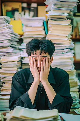 JPG 편집이미지 남자 스트레스 피곤 한명 정장 상반신 성인 사무실 짜증 작업 비즈니스맨 문서 두통 서류더미 힘듦 의료성형뷰티 성인남자한명만 번아웃증후군 편집실사 머리짚기 AI인물포토 AI콘텐츠 1 옷 감정 컨셉 비즈니스 모션 사람 직장인 질병 사회이슈 CG 남자한명만 성인남자만 파일형식 더미 AI포토