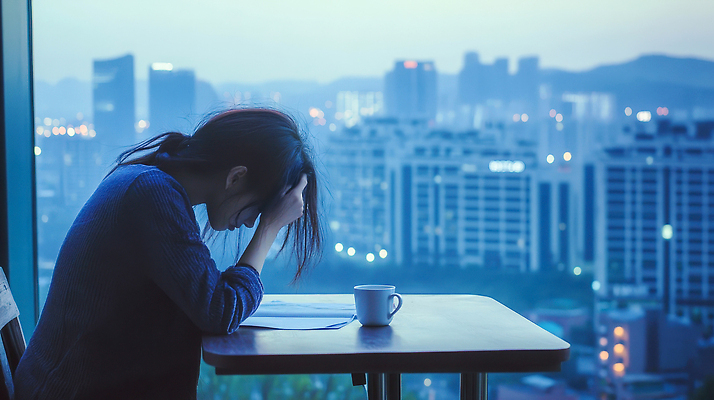 JPG 편집이미지 여자 생각 스트레스 피곤 한명 정장 빌딩 상반신 성인 컵 사무실 고통 도시 비즈니스우먼 고독 창가 창밖 힘듦 의료성형뷰티 성인여자한명만 번아웃증후군 편집실사 머리짚기 AI인물포토 AI콘텐츠 1 식기 옷 감정 컨셉 비즈니스 창문 모션 사람 건물 직장인 사회이슈 CG 여자한명만 성인여자만 파일형식 AI포토