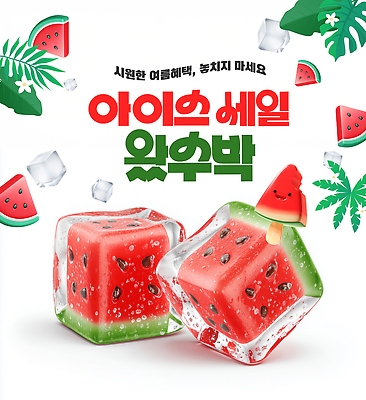 PSD 편집이미지 잎 과일 휴식 사람없음 여름 3D 얼음 수분 시원함 즐거움 수박조각 얼림 이미지편집 편집3D 자연요소 식물 계절 감정 조각 컨셉 수박 디지털합성 파일형식