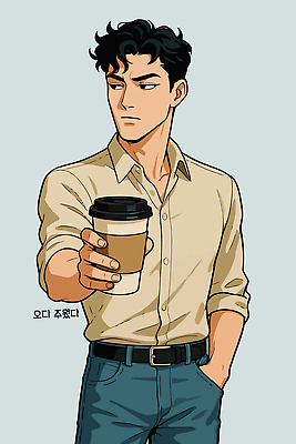 남자 커피 일러스트 한명 들기 청춘 무관심 주기 테이크아웃컵 예민 국내일러스트 AI파일 1 감정 음료 컨셉 모션 사람 컵 파일형식 벡터
