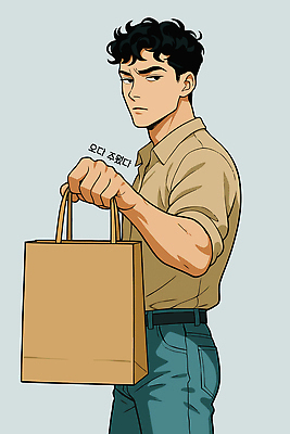 남자 일러스트 스트레스 한명 들기 종이봉투 찡그림 무관심 주기 예민 국내일러스트 AI파일 1 감정 모션 봉투 표정 사람 파일형식 벡터