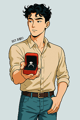 남자 프로포즈 일러스트 사랑 한명 들기 로맨틱 반지 무관심 주기 결혼반지 예민 국내일러스트 AI파일 1 감정 결혼 컨셉 장신구 모션 사람 파일형식 벡터