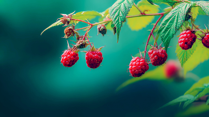 JPG 편집이미지 열매 잎 사람없음 산딸기 청록색 편집실사 AI포토 AI콘텐츠 식물 컬러 과일 CG 파일형식