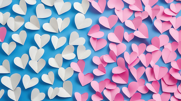 JPG 편집이미지 기념일 종이 분홍색 하늘색 사랑 이벤트 사람없음 하트 분위기 오브젝트 편집실사 AI포토 AI콘텐츠 모양 감정 컬러 컨셉 파란색 CG 파일형식