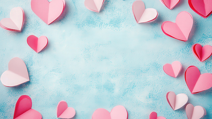 JPG 편집이미지 기념일 종이 분홍색 하늘색 프레임 사랑 사람없음 하트 분위기 편집실사 AI포토 AI콘텐츠 모양 감정 컬러 컨셉 이벤트 파란색 CG 파일형식