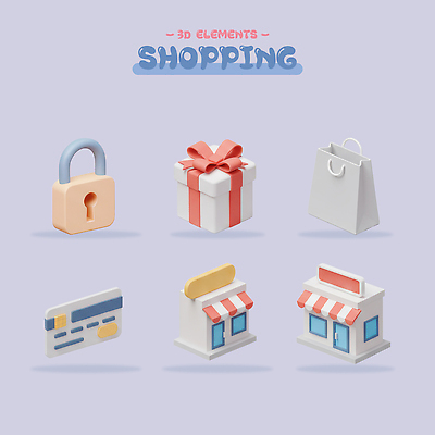 PSD 아이콘 자물쇠 사람없음 선물상자 쇼핑 3D아이콘 종이봉투 쇼핑백 3D 상점 신용카드 오브젝트 엘리먼트 편집3D 가방 봉투 선물 금융 상자 디지털합성 파일형식