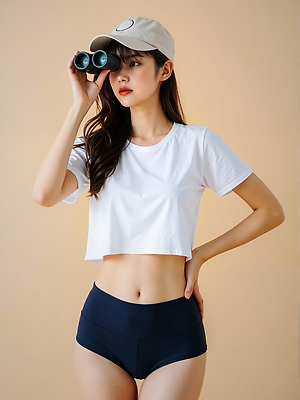 JPG 모델 편집이미지 모자 옷 여자 수영복 포즈 티셔츠 장신구 밝음 한명 상반신 성인 해변 캐주얼 선글라스 뷰티 손들기 촬영 쌍안경 개성 여름옷 배꼽티 베이지색 의료성형뷰티 성인여자한명만 편집실사 AI인물포토 AI콘텐츠 1 잡화 안경 바다 컬러 셔츠 모션 사람 망원경 CG 여자한명만 성인여자만 파일형식 여름_계절 AI포토