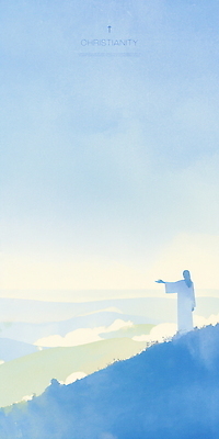 PSD 남자 기독교 일러스트 자연 하늘 수채화 산 한명 파란색 평화 믿음 고요 예수 국내일러스트 1 감정 종교 컬러 컨셉 사람 신_종교 생태계 파일형식