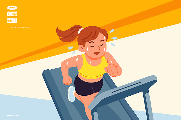 여자 러닝셔츠 다이어트 일러스트 건강 한명 운동복 달리기 헬스 땀 런닝머신 국내일러스트 AI파일 1 옷 셔츠 모션 사람 운동 운동기구 파일형식 벡터