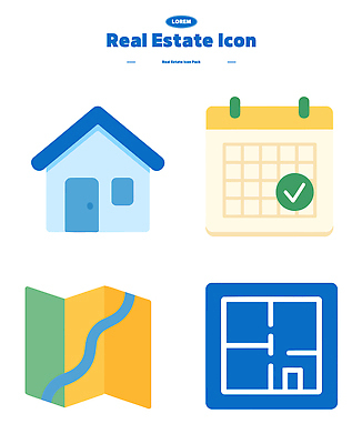 아이콘 지도 부동산 주택 사람없음 설계도 계획 평면도 사용자 2D아이콘 AI파일 컨셉 건설업 건물 재산 그림 파일형식 벡터