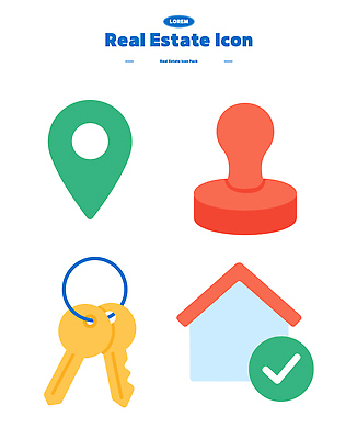 아이콘 부동산 주택 사람없음 도장 GPS 열쇠꾸러미 2D아이콘 AI파일 열쇠 건물 재산 파일형식 벡터