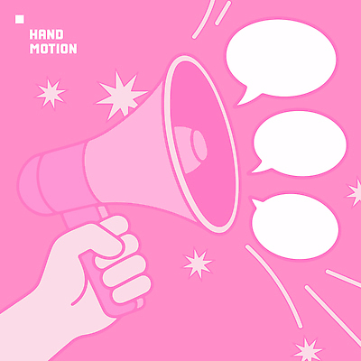 손 분홍색 말풍선 일러스트 커뮤니케이션 들기 신체부위 확성기 의견 소통 국내일러스트 AI파일 컬러 컨셉 모션 사람 파일형식 벡터