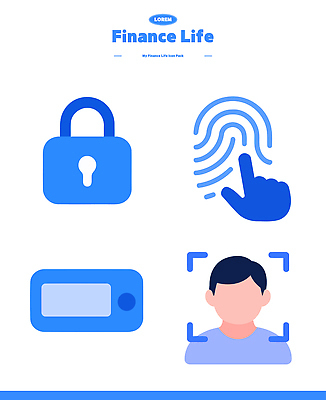 남자 일러스트 자물쇠 기술 한명 안전 상반신 금융 파란색 보안 지문 지문인식 얼굴없음 얼굴인식 국내일러스트 AI파일 1 컬러 사람 경제 생체인식기술 파일형식 벡터