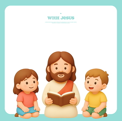 전신 PSD 편집이미지 여자 교육 남자 기독교 어린이 세명 3D 성경 기쁨 천주교 예수 편집3D 감정 종교 종교용품 사람 신_종교 디지털합성 파일형식