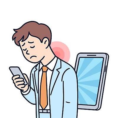 남자 일러스트 한명 들기 스마트폰 고통 비즈니스맨 목 목디스크 거북목증후군 국내일러스트 AI파일 1 감정 비즈니스 모션 사람 신체부위 핸드폰 스마트기기 직장인 질병 파일형식 벡터