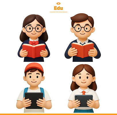 PSD 편집이미지 학생 여자 교육 남자 청소년 3D캐릭터 미소 여러명 상반신 책 학습 태블릿 독서 읽기 안경낌 중고등학생 편집3D 캐릭터 안경 다수 모션 중학생 고등학생 표정 사람 전자제품 스마트기기 3D 파일형식