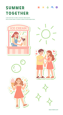 전신 커플 여자 남자 행복 일러스트 사랑 들기 여러명 상반신 여름휴가 기쁨 즐거움 콘아이스크림 아이스크림가게 국내일러스트 AI파일 감정 다수 관계 모션 휴가 아이스크림 사람 아이스크림장사 파일형식 벡터 여름_계절