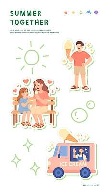 전신 여자 남자 행복 어린이 벤치 일러스트 모녀 사랑 웃음 들기 앉기 여러명 상반신 여름휴가 먹기 즐거움 콘아이스크림 푸드트럭 국내일러스트 AI파일 딸 감정 다수 의자 가족 모션 엄마 휴가 아이스크림 표정 사람 트럭 파일형식 벡터 여름_계절