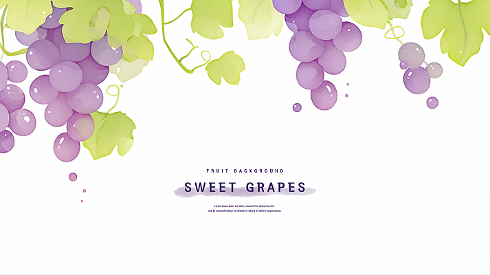 PSD 백그라운드 일러스트 포도 수채화 사람없음 보라색 카피스페이스 국내일러스트 컬러 과일 공백 파일형식