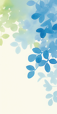 JPG 백그라운드 일러스트 자연 나뭇잎 수채화 사람없음 여름 파란색 평화 국내일러스트 AI일러스트 AI콘텐츠 계절 컬러 컨셉 잎 생태계 파일형식