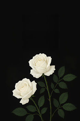 JPG 잎 일러스트 자연 사람없음 장미 어둠 국내일러스트 AI일러스트 AI콘텐츠 식물 꽃 생태계 파일형식