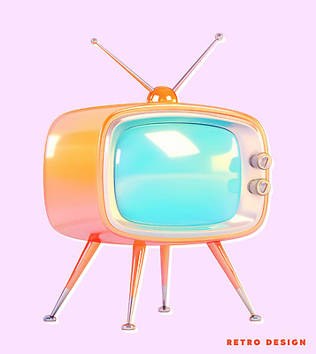 PSD 분홍색 일러스트 사람없음 텔레비전 빈티지 복고 국내일러스트 컬러 컨셉 전자제품 파일형식