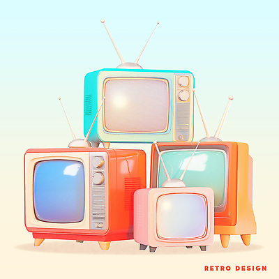 PSD 디자인 일러스트 사람없음 쌓기 텔레비전 복고 국내일러스트 모션 전자제품 파일형식