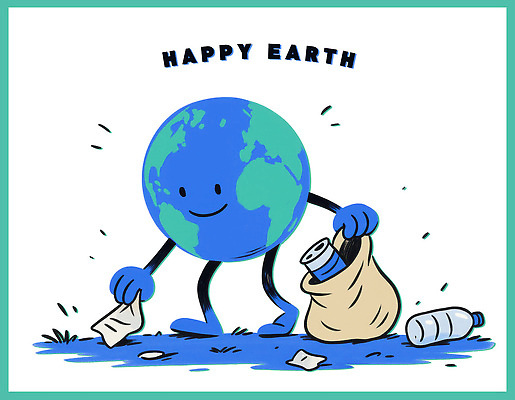 PSD 행복 일러스트 자연 미소 사람없음 귀여움 재활용 낙서 쓰레기 청소 친환경 쓰레기줍기 국내일러스트 일러캐릭터 지구캐릭터 캐릭터 감정 지구 컨셉 표정 환경 생태계 파일형식 줍기